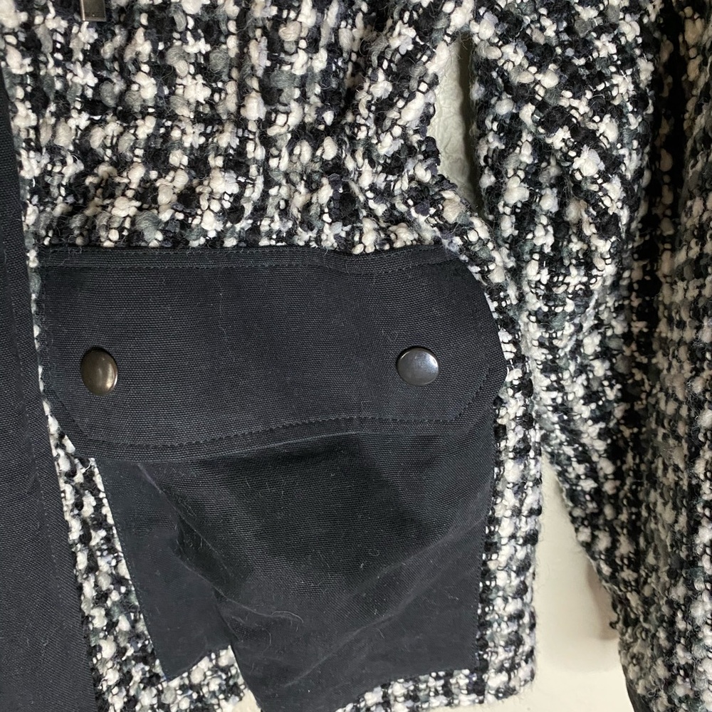 Final CCO📍🔥THE KOOPLES GARDEN TWEED BLACK, GRAY RELAXED FIT JACKET BIG POCKETS - Picture 12 of 17